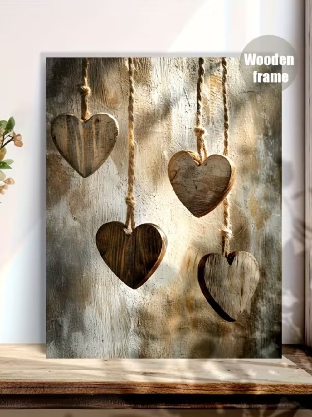 12" x 16" 4 Heart Picture - New - Ready to Hang